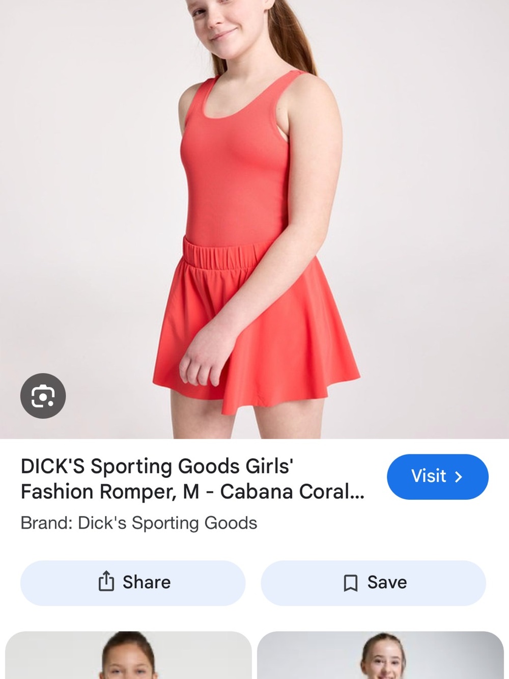 DSG Girls' Cabana Coral One-Piece Romper size Med 10-12